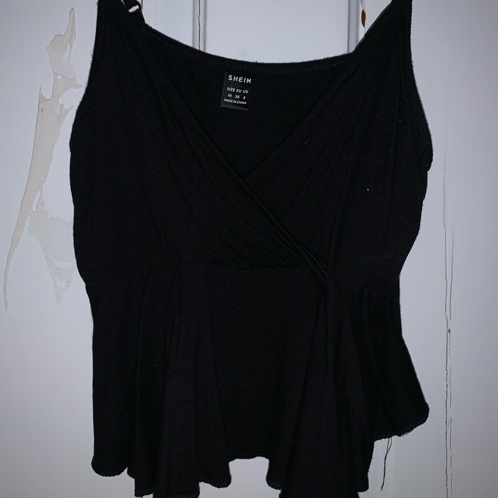 Black peplum top
